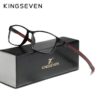 KINGSEVEN Men Ultralight Square Myopia Prescription Eyeglasses