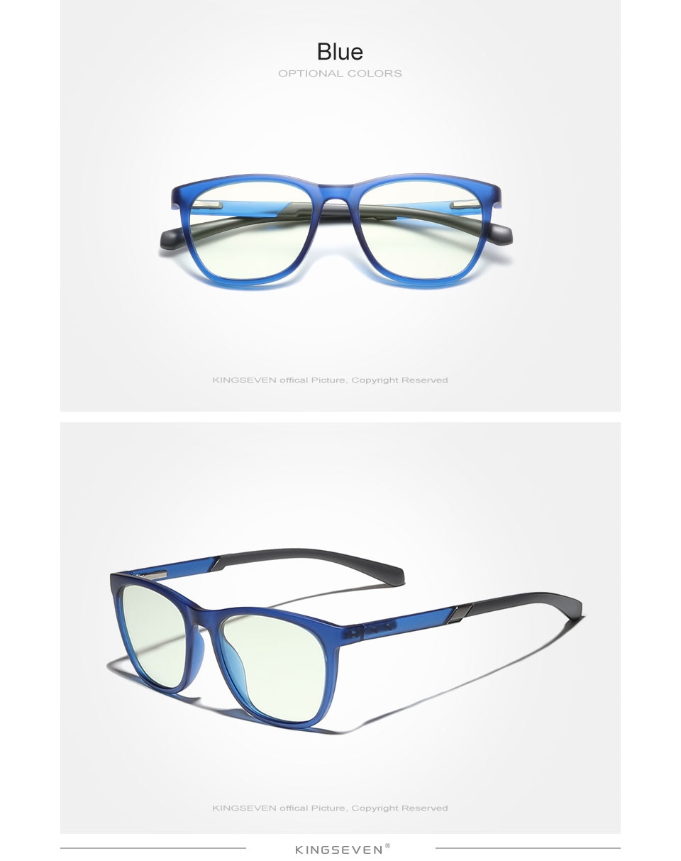 KINGSEVEN Computer Glasses Frame Women Men 45% Anti Blue Light