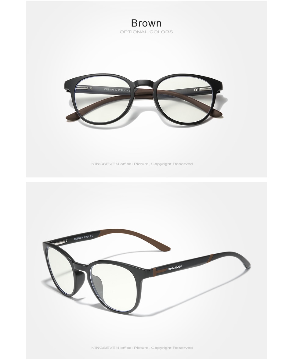KINGSEVEN Square Clear Lens Optical Men’s Glasses Frame Blue Light Blocking