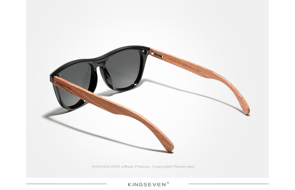KINGSEVEN Women’s Natural Bubinga Wooden Sunglasses