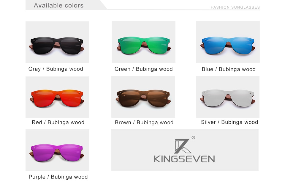 KINGSEVEN Natural Wooden Sunglasses Men Polarized