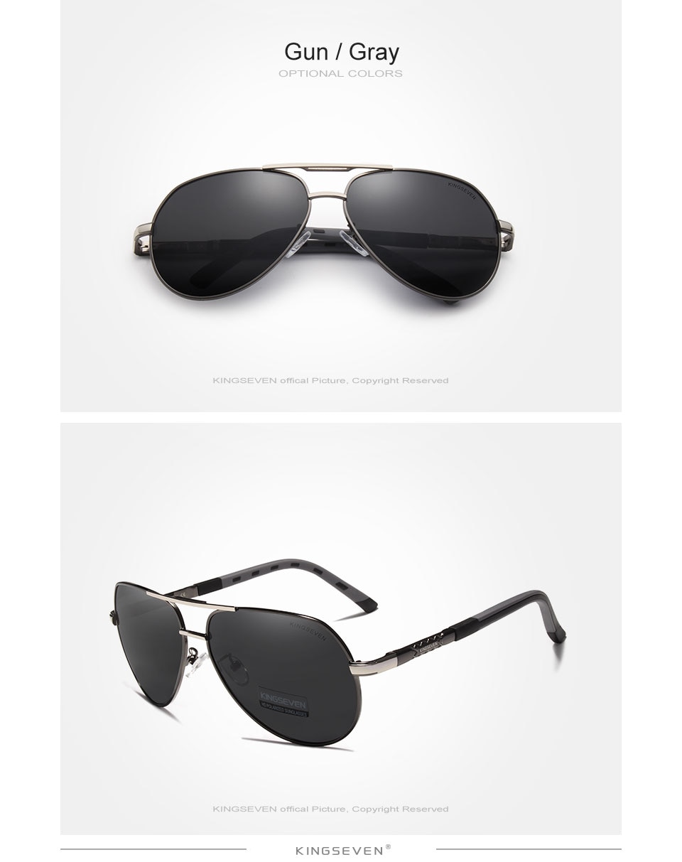 7-Day Delivery KINGSEVEN Vintage Aluminum Polarized Sunglasses Brand Sun glasses Coating Lens Driving EyewearFor Men/Wome N725