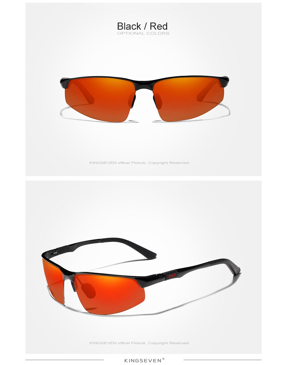 KINGSEVEN Driving Series Polarized Men Aluminum Sunglasses Blue Mirror Lens Male Sun Glasses Aviation Women For Men Eyewear 9121