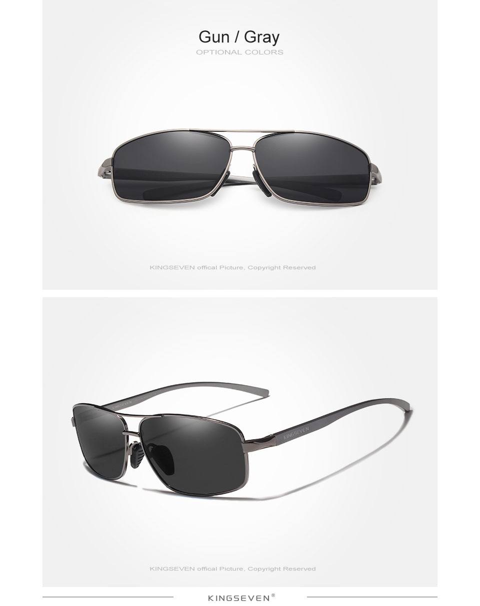 KINGSEVEN Vintage Retro Brand Designer Men Polarized Sunglasses Square Classic Men Shades Sun glasses UV400 N7088
