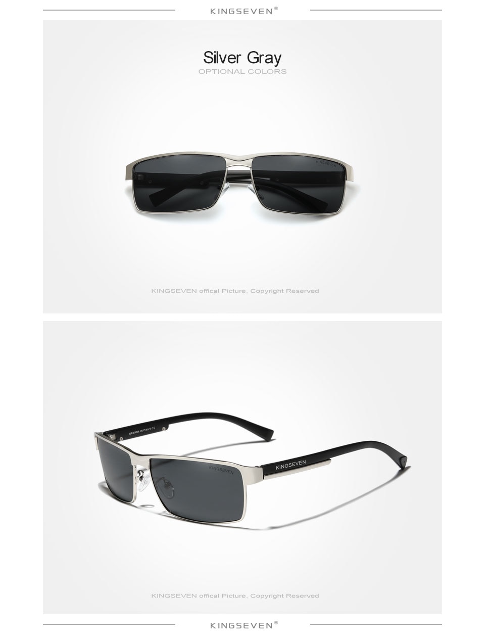 KINGSEVEN New Sunglasses Men Women Driving Square Eyewear