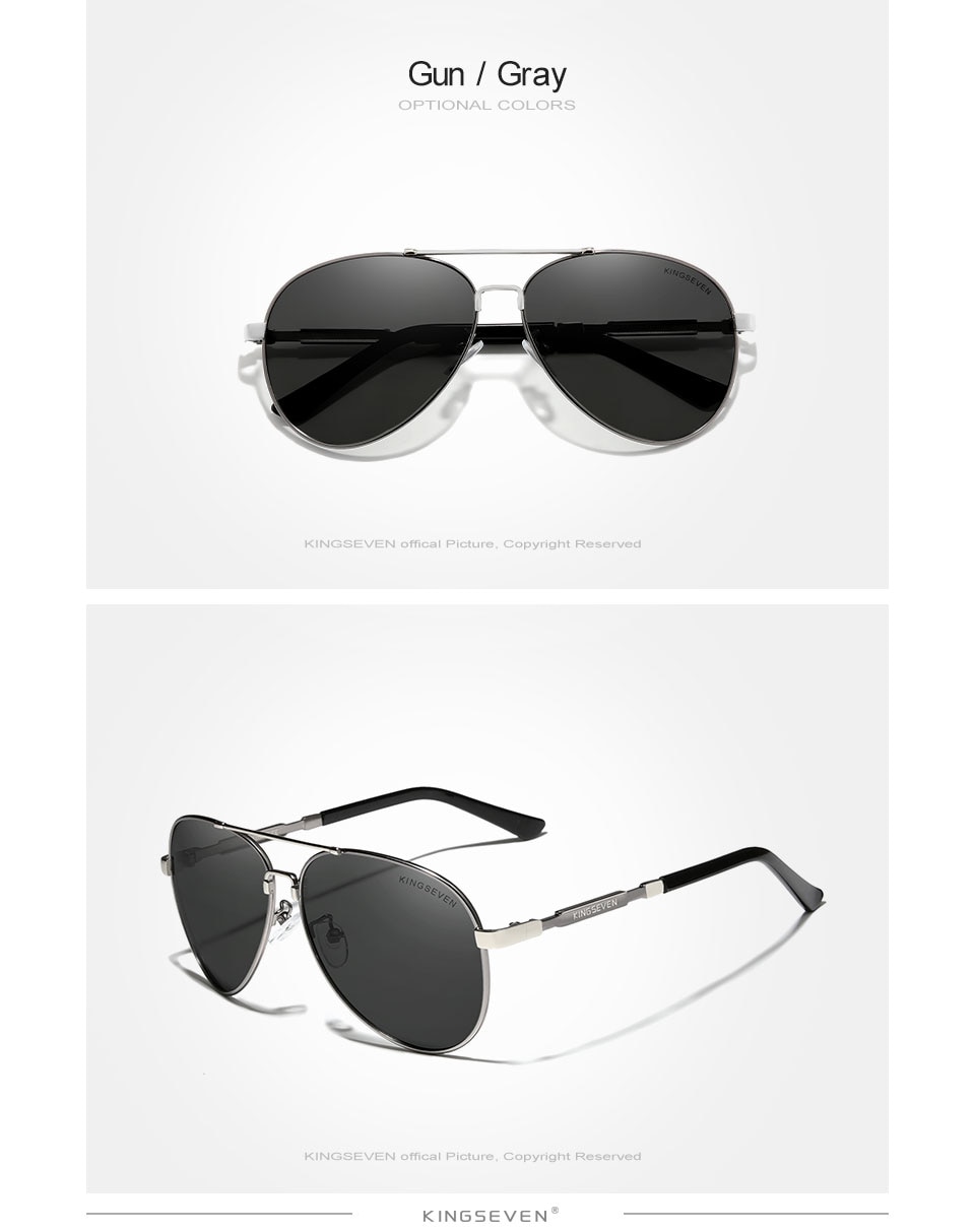 KINGSEVEN NEW Fashion Men's Aluminum Sunglasses Polarized Fishing Driving Sun glasses Brand Men UV400 Photochromism Lens Male