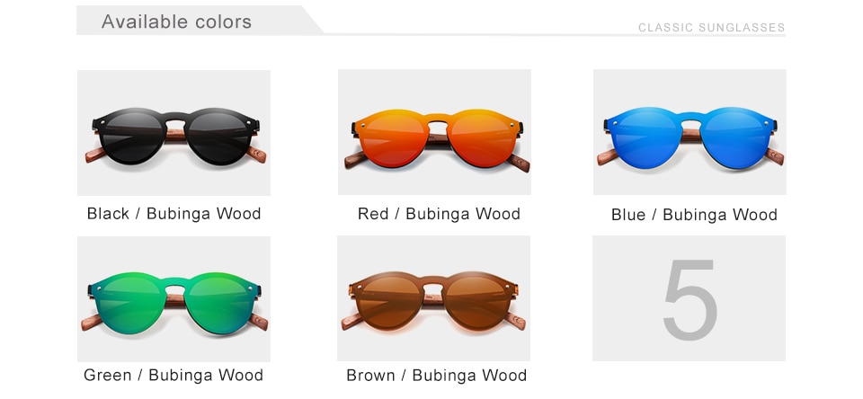 KINGSEVEN Bubinga Men’s Polarized Wooden Sunglasses