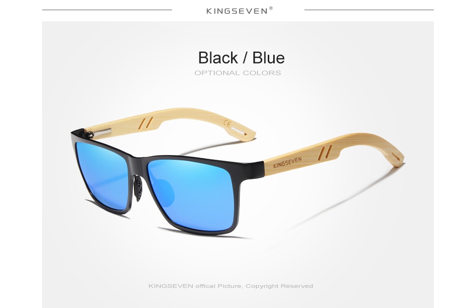 KINGSEVEN Brand Original Design Aluminum Bamboo Sunglasses