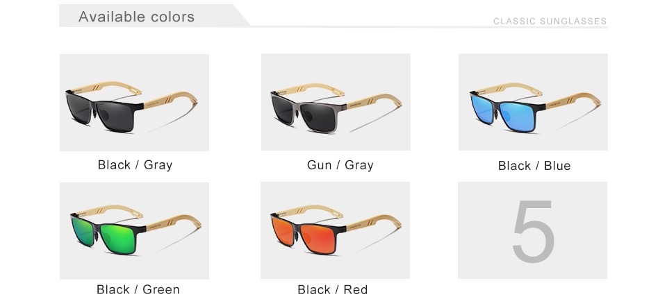 KINGSEVEN Brand Original Design Aluminum+Bamboo Natural Wooden Handmade Sunglasses Men Polarized Eyewear Sun Glasses For Women
