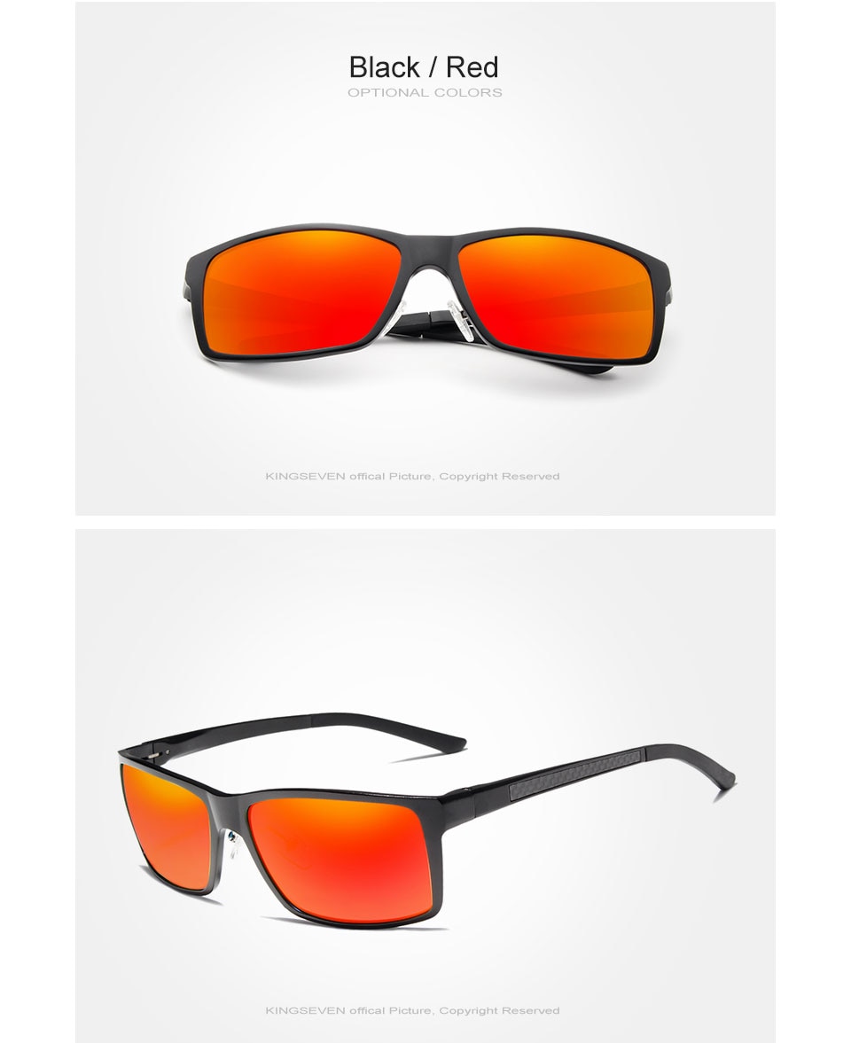 KINGSEVEN New Design Aluminum Magnesium Sunglasses Men Polarized Square Driving Sun Glasses Male Eyewear Accessories For Men